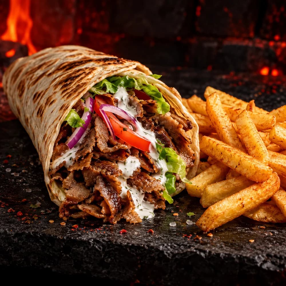 Kebab, pizza, burgers and grilled food